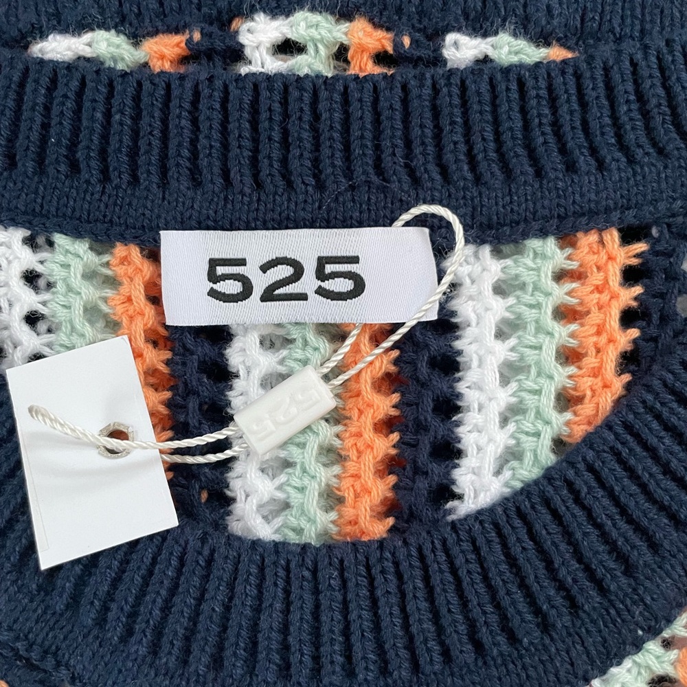 525 America Krista Stripe Vertical Crochet Tank Coastal Beach Festival - Picture 11 of 16
